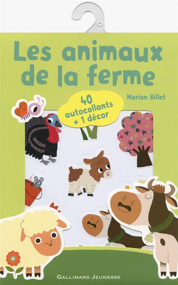 Les animaux de la ferme. 40 autocollants 1 décor