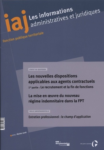 Les informations administratives et juridiques N° 2-2016 : Les nouvelles dispositions applicables au