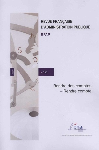 Revue française d'administration publique N°159/2016 : La qualité de la justice administrative