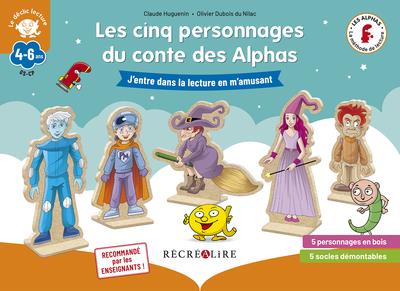 LES CINQ PERSONNAGES DU CONTE DES ALPHAS - NOUVELLE EDITION EN BOIS