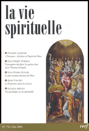 La vie spirituelle N° 752, Mai 2004