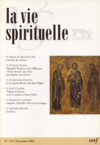 La vie spirituelle N° 755, Novembre 2004