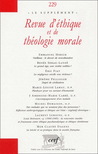 Revue d'éthique et de théologie morale N° 229, Juin 2004 : Enjeux éthiques de la crise d'août 2003