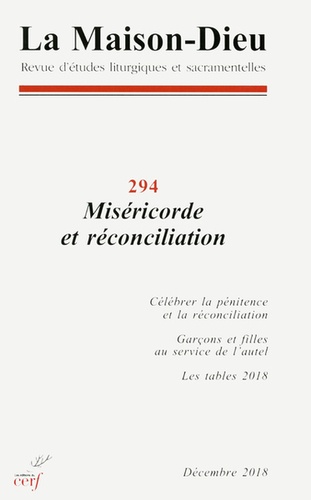 La Maison-Dieu N° 294 : Miséricorde et réconciliation