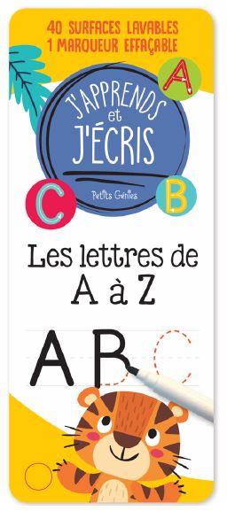 Les lettres de A à Z. Avec 40 surfaces lavables et 1 marqueur effaçable