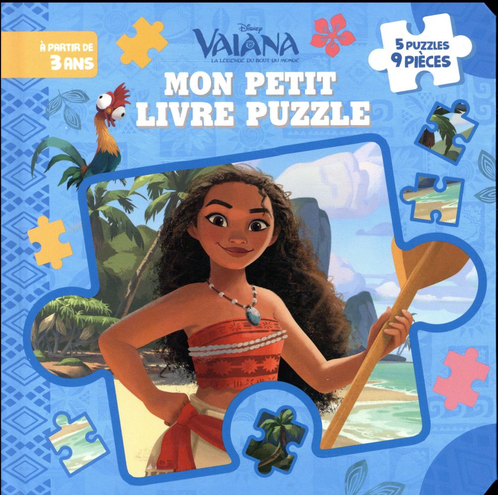 Mon petit livre puzzle Vaiana, la légende du bout du monde. 5 puzzles, 9 pièces