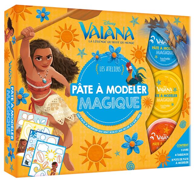 Pâte à modeler magique Vaiana. 1 livre, 4 tableaux, 3 pots de pâte à modeler