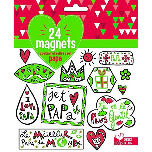24 magnets à colorier et à offrir à son papa