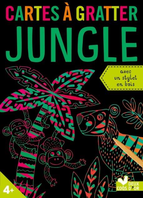 Cartes à gratter Jungle. Avec un stylet en bois