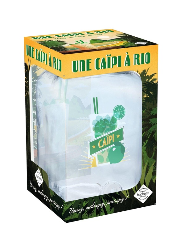 Une caïpi à Rio. Versez, mélangez, partager ! Coffret avec une fontaine en verre (4 litres) illustré
