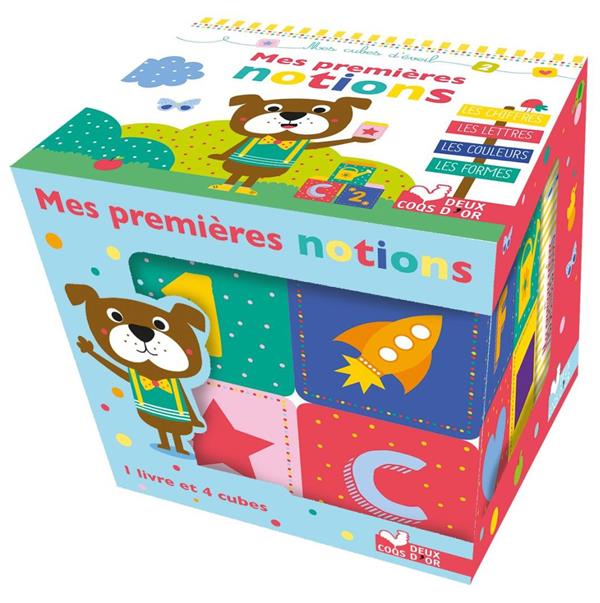 Mes premières notions. Coffret avec 1 livre et 4 cubes