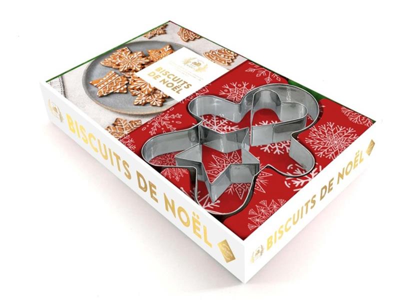 Biscuits de Noël. Coffret avec 3 emporte-pièces