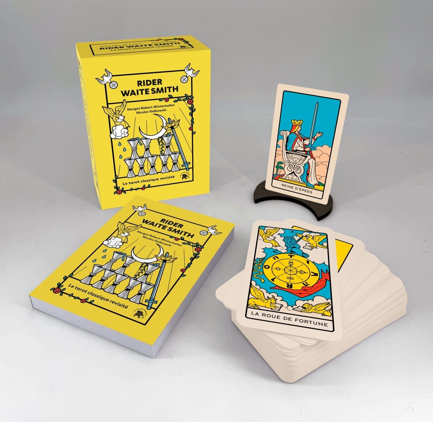 Rider Waite Smith. Le tarot classique revisité, avec un porte-carte en forme de lune