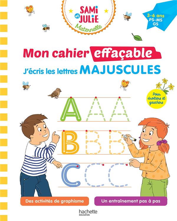 J'écris les lettres majuscules Sami et Julie. Maternelle PS-MS-GS