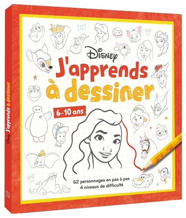 J'apprends à dessiner Disney. 62 personnages en pas à pas