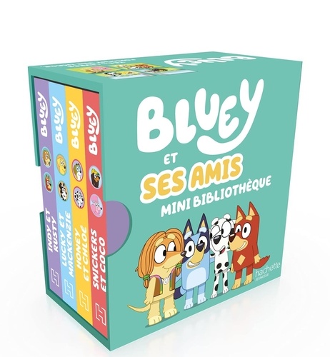 Ma mini bibliothèque Bluey et ses amis. Coffret en 4 volumes : Indy et Rusty ; Lucky et Mackenzie ;