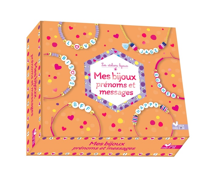 Mes bijoux prénoms et messages. Coffret avec accessoires