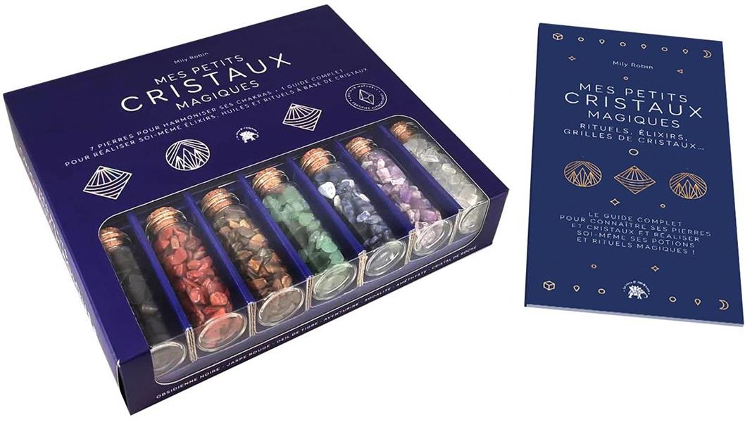 Coffret Mes petits cristaux magiques. 7 pierres pour harmoniser ses chakras 1 guide complet pour r