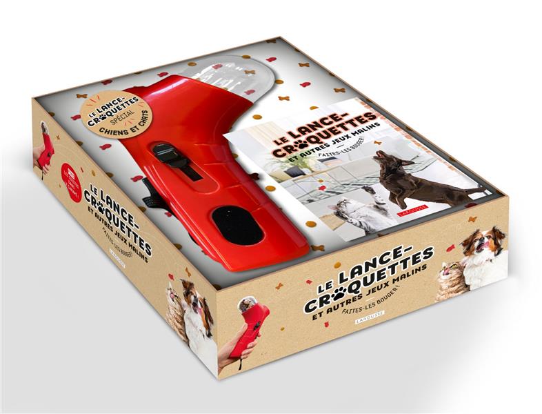 Le lance-croquettes et autres jeux malins. Coffret avec 1 distributeur de croquettes et 1 livre "Fai