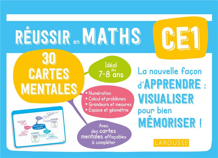 Mathématiques CE1 Mes cartes mentales. Réussir en Maths