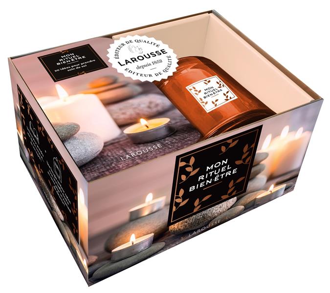 Coffret Mon rituel bien-être. Avec un livret et une bougie senteur coton