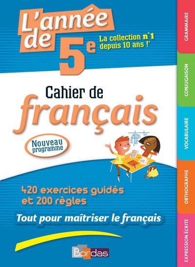 L'année de 5e. Cahier de français