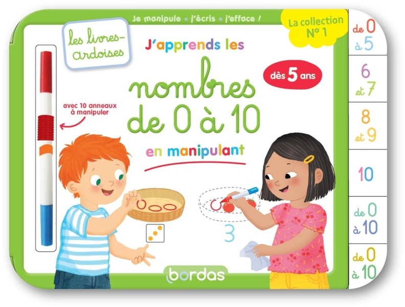J'apprends les nombres de 0 à 10 en manipulant. Avec 10 anneaux à manipuler