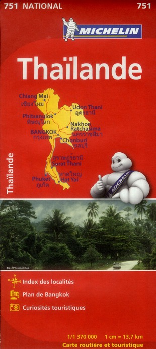 THAILAND 11751 CARTE ' NATIONAL ' MICHELIN KAART