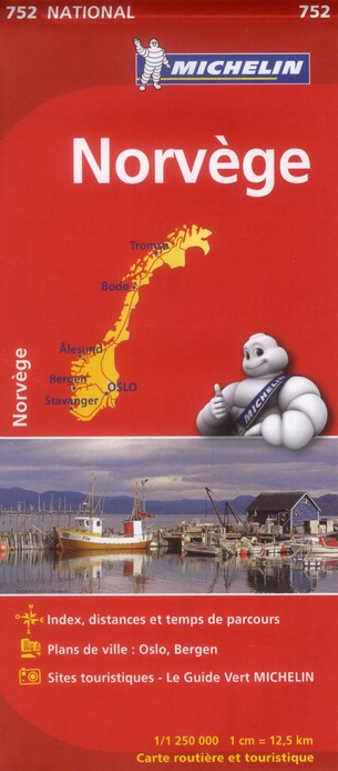 NORVEGE 11752 CARTE NATIONAL MICHELIN KAART