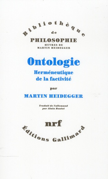 Ontologie. Herméneutique de la factivité