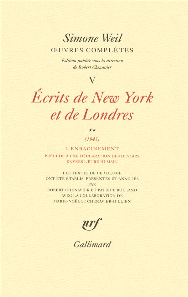 Oeuvres complètes. Tome 5, Ecrits de New York et de Londres