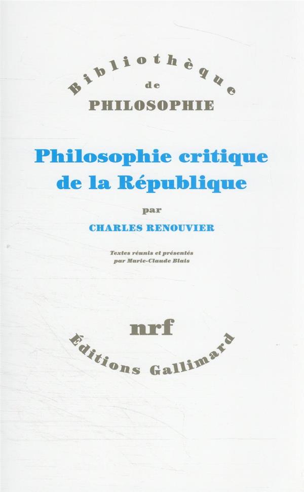 Philosophie critique de la République