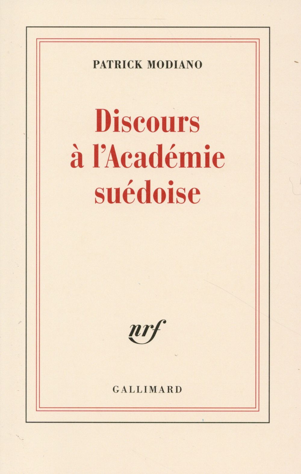 Discours à l'académie suédoise