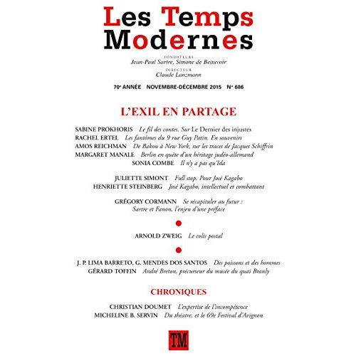 Les Temps Modernes N° 686, Novembre-décembre 2015 : L'exil en partage