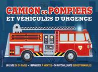 Camions de pompier et véhicules d'urgence. Livre maquette à monter 50 autocollants repositionnab