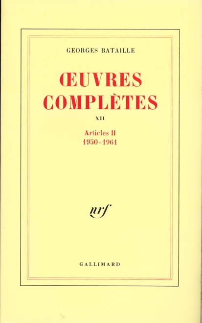 Oeuvres complètes. Volume 12, Articles