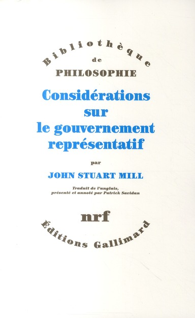 Considération sur le gouvernement représentatif