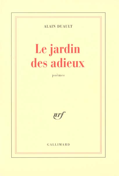 Le jardin des adieux. Poèmes