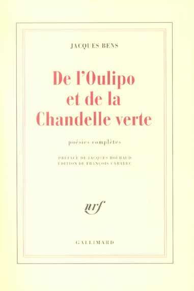 De l'Oulipo et de la Chandelle verte