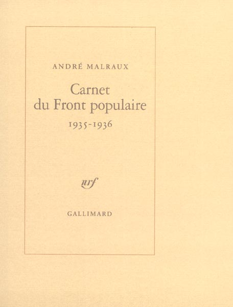 CARNET DU FRONT POPULAIRE - (1935-1936)