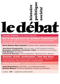 Le Débat N° 191, Septembre-Octobre 2016