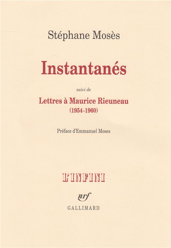 Instantanés. Suivi de Lettres à Maurice Rieuneau (1954-1960)