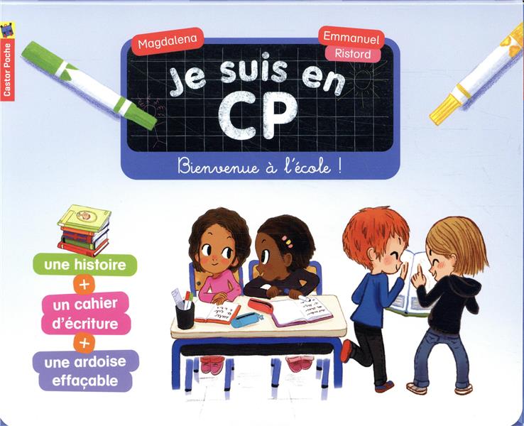 Je suis en CP : Bienvenue à l'école ! Avec un cahier d'écriture et une ardoise effaçable