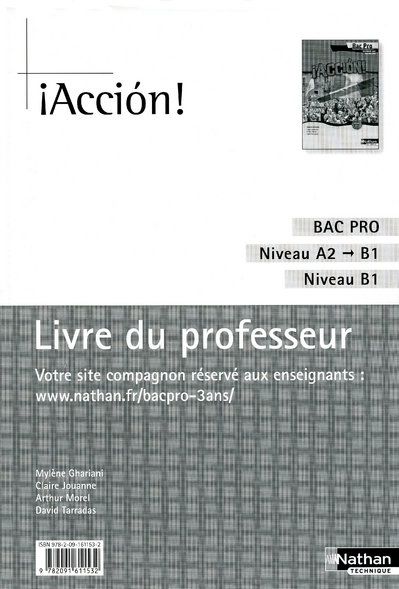 Espagnol Bac pro A2/B1 Accion! Livre du professeur
