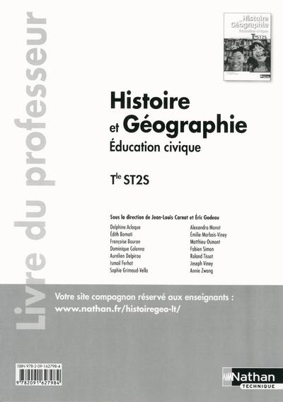 Histoire et Géographie Education civique Tle ST2S. Livre du professeur