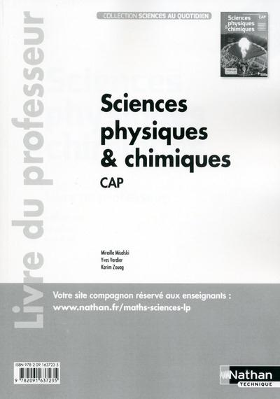 Sciences physiques & chimiques CAP. Livre du professeur, Edition 2015