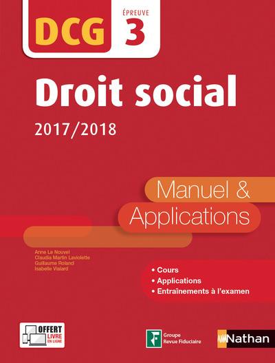 Droit social DCG 3. Manuel & Applications, Edition 2017-2018