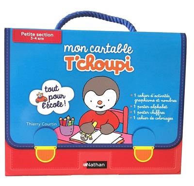 Mon cartable T'choupi Petite section 3-4 ans. Coffret avec 1 cahier d'activités graphisme et nombres