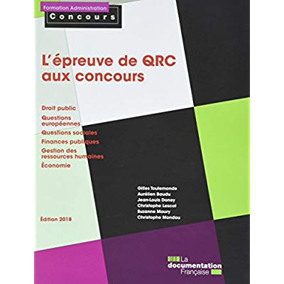 L'épreuve de QRC aux concours. Edition 2018