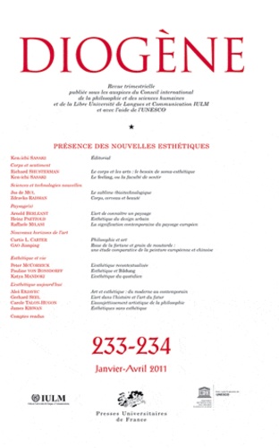 Diogène N° 233-234, janvier-avril 2011 : Présence des nouvelles esthétiques